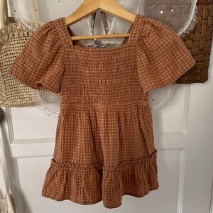 NWOT Checkered Puff Sleeve Dress